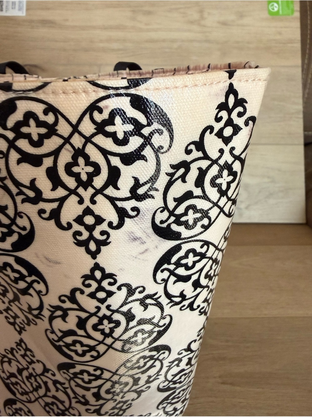 Brighton Heart Tote Bag Cream Burgundy Black Filigree Large Shoulder Tote - Picture 5 of 10